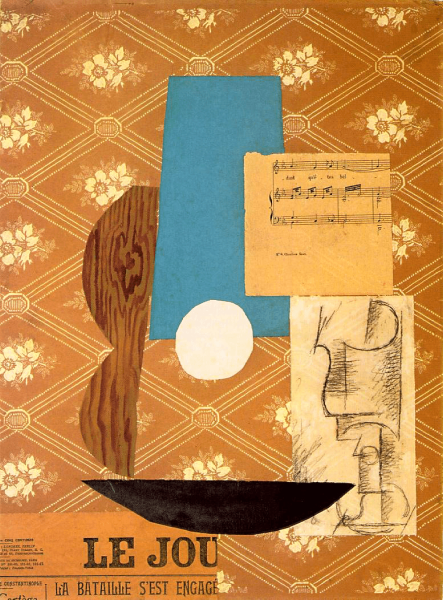 Pablo Picasso, Guitar, Sheet Music and Glass, 1912